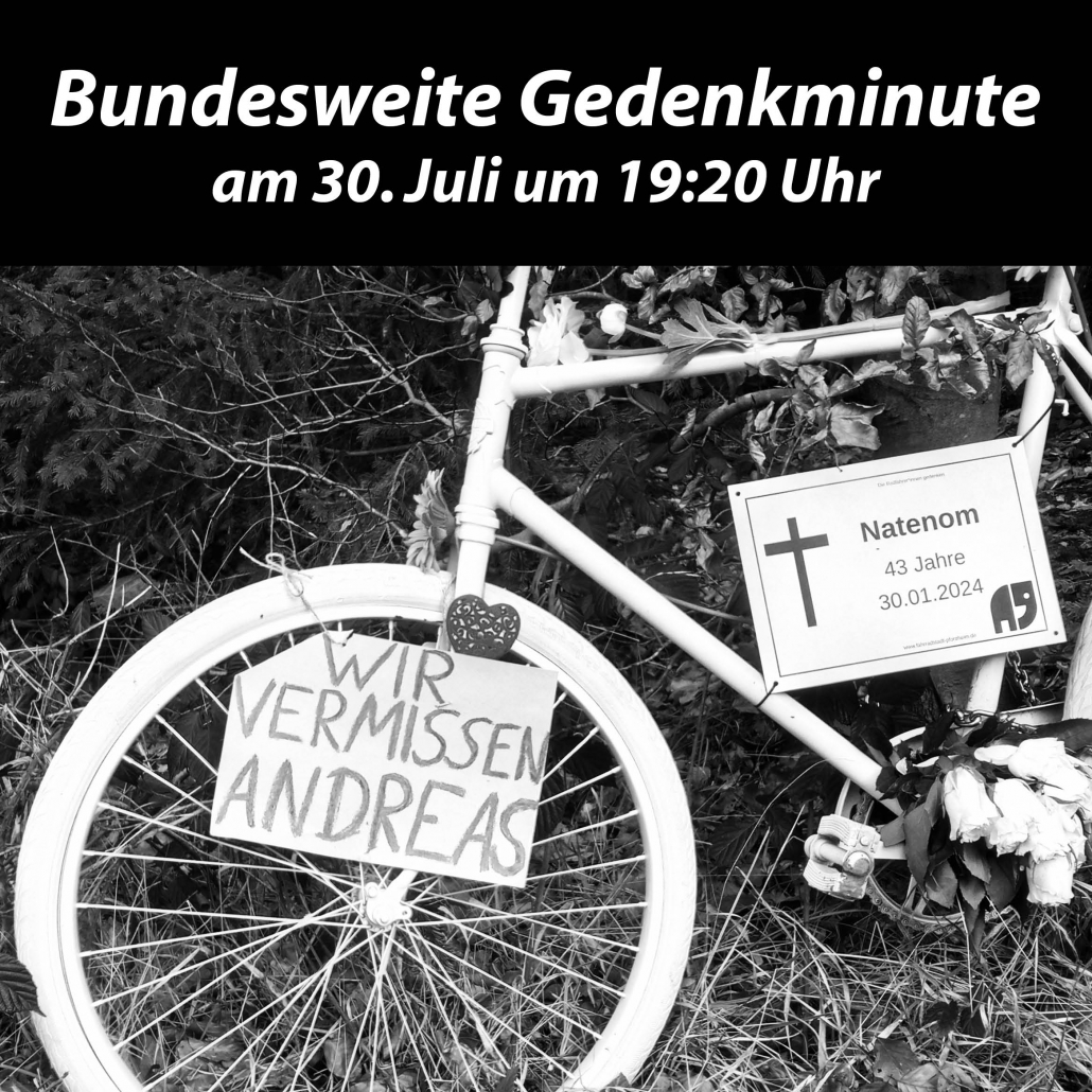 Sharepic für die bundesweite Gedenkminute für Natenom am 30.07.2024