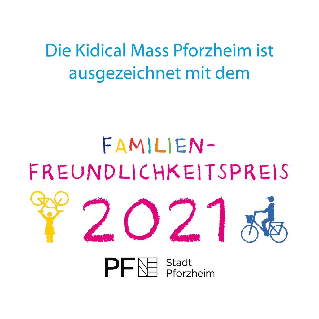 Sharepic für die Kidical Mass Pforzheim - Familienfreundlichkeitspreis 2021