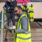 Siggi spricht bei der Gedenkversammlung für Andreas Mandalka alias Natenom am 02.02.2025 in Pforzheim